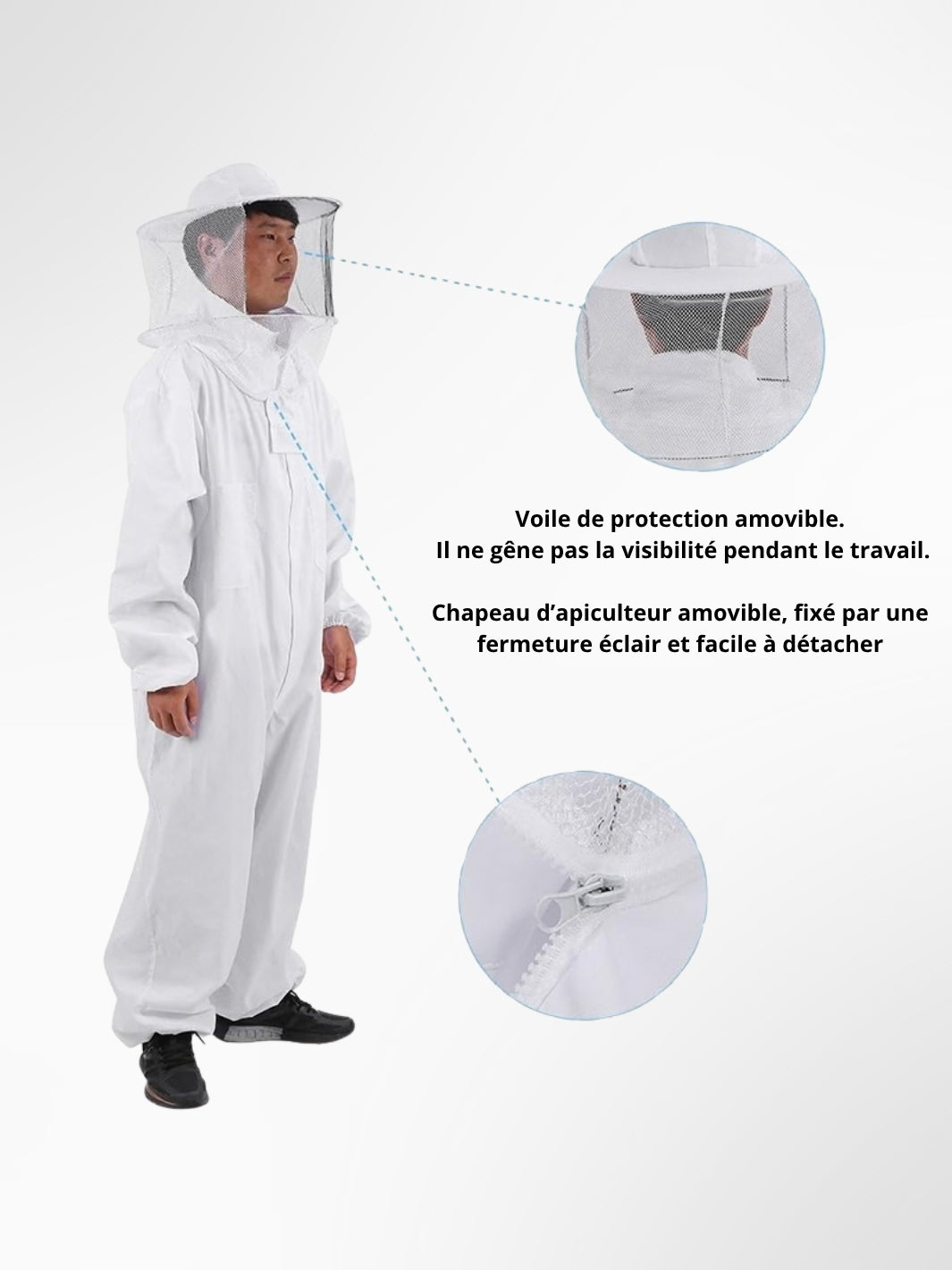 Combinaison Anti guêpes / abeilles / frelons chapeau rond