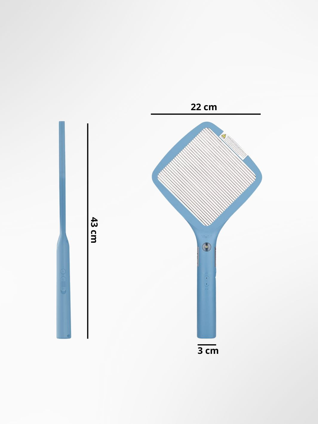 Raquette électrique mouche / moustique carré led 3