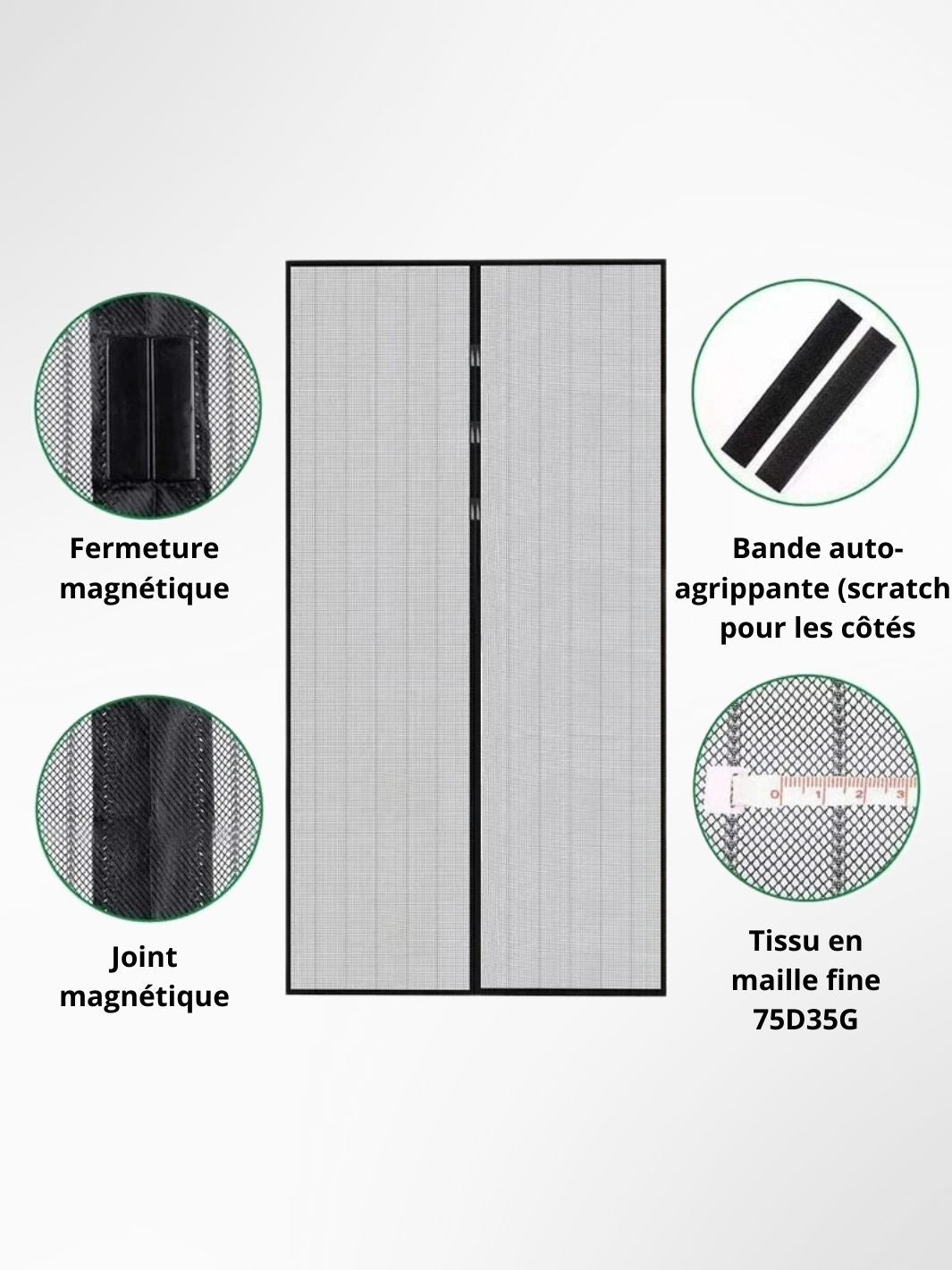 Rideau anti-moustiques / mouche magnétique 3