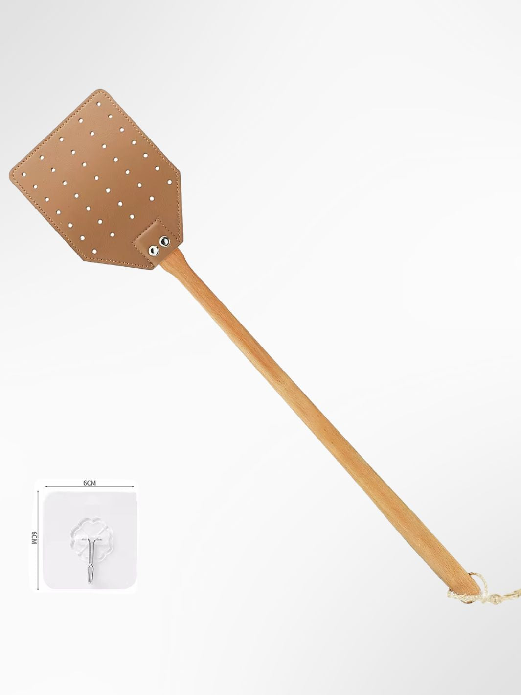 Tapette à mouches cuir bois 5